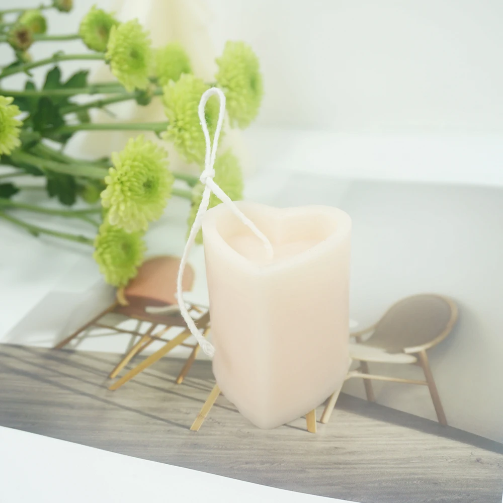 5,1*5,1*10,2 см DIY прозрачные в форме сердца пластиковые свечи мыло Плесень Для свечей подарки ручной работы украшения восковой формы