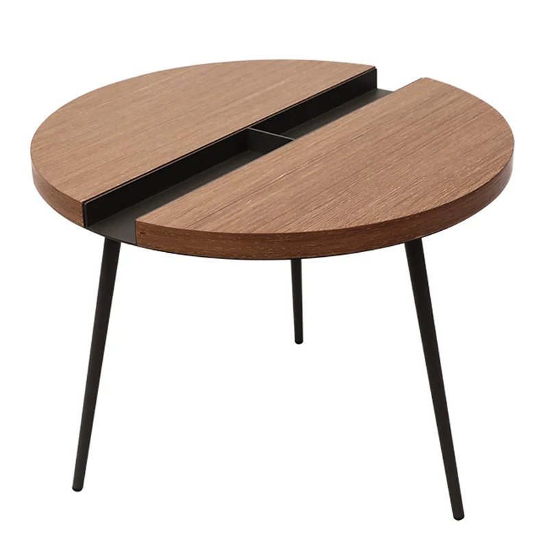 

TT Gray Square Modern Minimalist Living Room Sofa and Tea Table Creative Design Wooden Table Board Oval Tea Table