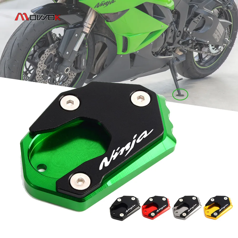 

For Kawasaki ninja650 NINJA 650 250 300 1000 ER6F ER4F ZX6R ZX10R Side Stand Enlarge Plate Kickstand Extension Pad Motorcycle