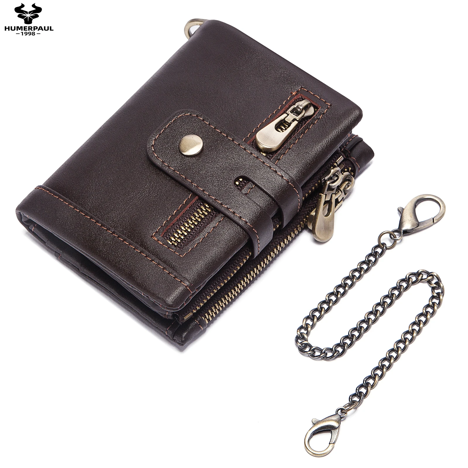 

Solid Men's Wallet Credit Card Holder Genuine Leather Credential Purse Luxury Clutch Business Money Bag Travel Coin Male Walet