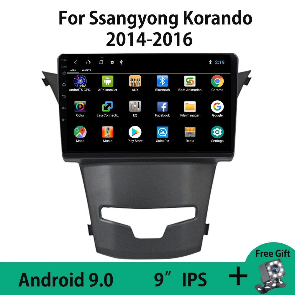 Android 9 0 для Ssangyong Korando 3 Actyon 2 2014 2015 2016 Мультимедийный проигрыватель с GPS навигацией