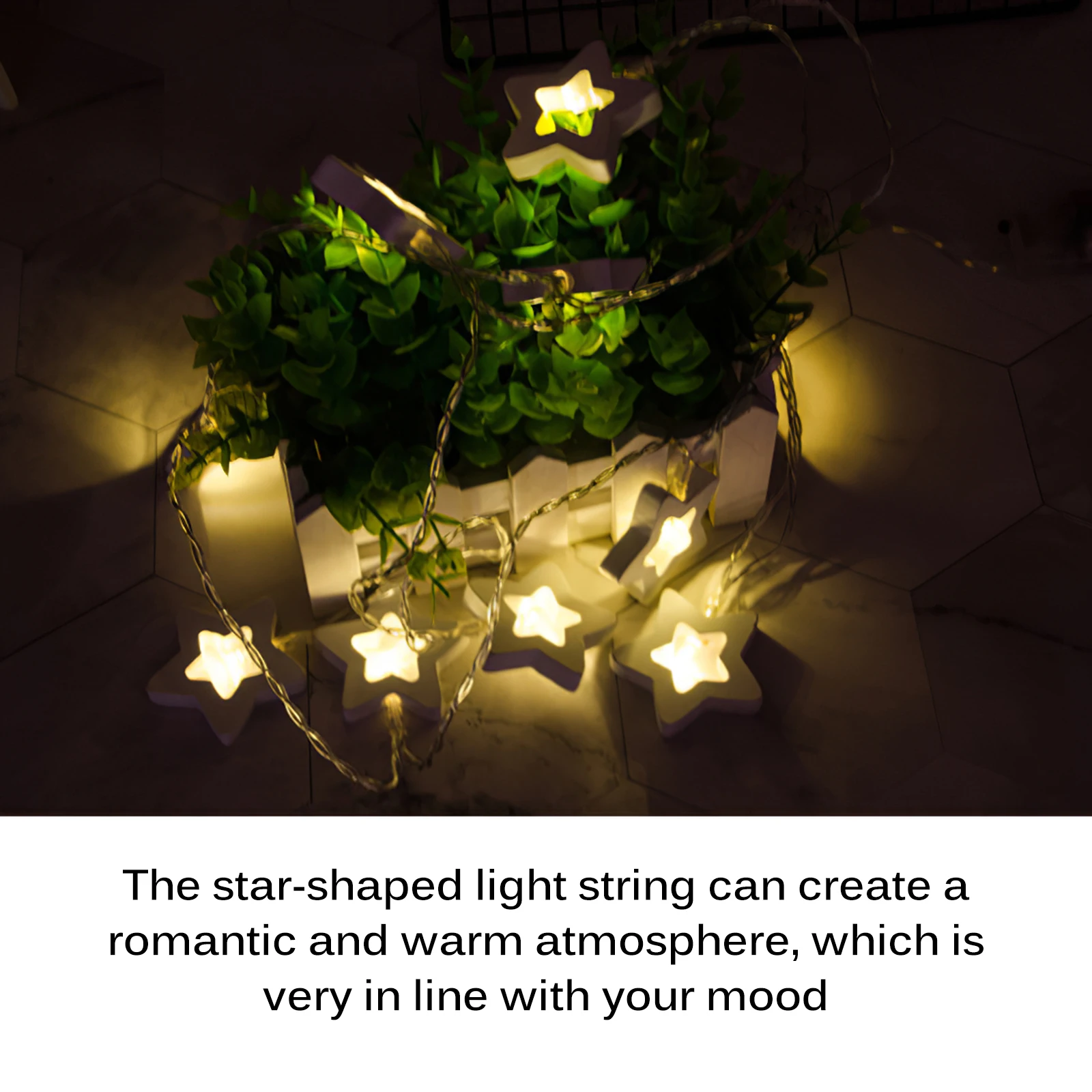 

Star String Light 10 LEDs Little Star Lamp Warm White Romantic Lamp String Decoration For Festival Home Wedding 2m/78.6inch