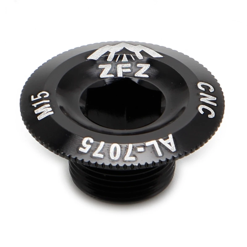 Black Mountain Bike Crankset Crank Cover Screw Aluminum Axis Fixing Bolt MTB Accessory - Color: Black