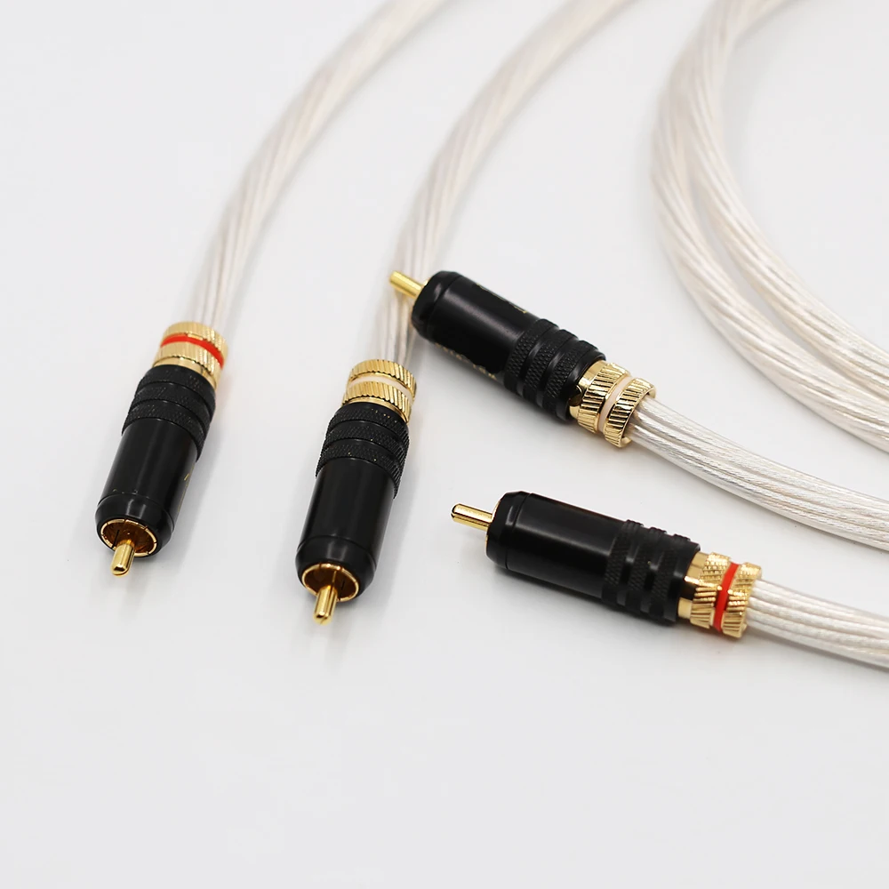 Hi end 5NOCC посеребренный HIFI 2RCA мужской аудиокабель RCA к аудио кабель|Кабели VGA| |
