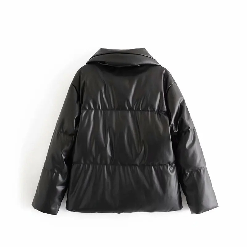 KEYANKETIAN Za women's jacket winter warmth imitation leather parka coat jacket women's PU jacket women's jacket clothing