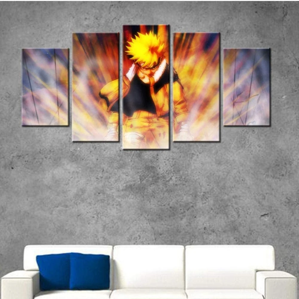 

5 Piece Wall Art Canvas Prints Anime Manga Ninja Figure Modular Pictures And Posters Modern Living Bedroom Decoration Paintings