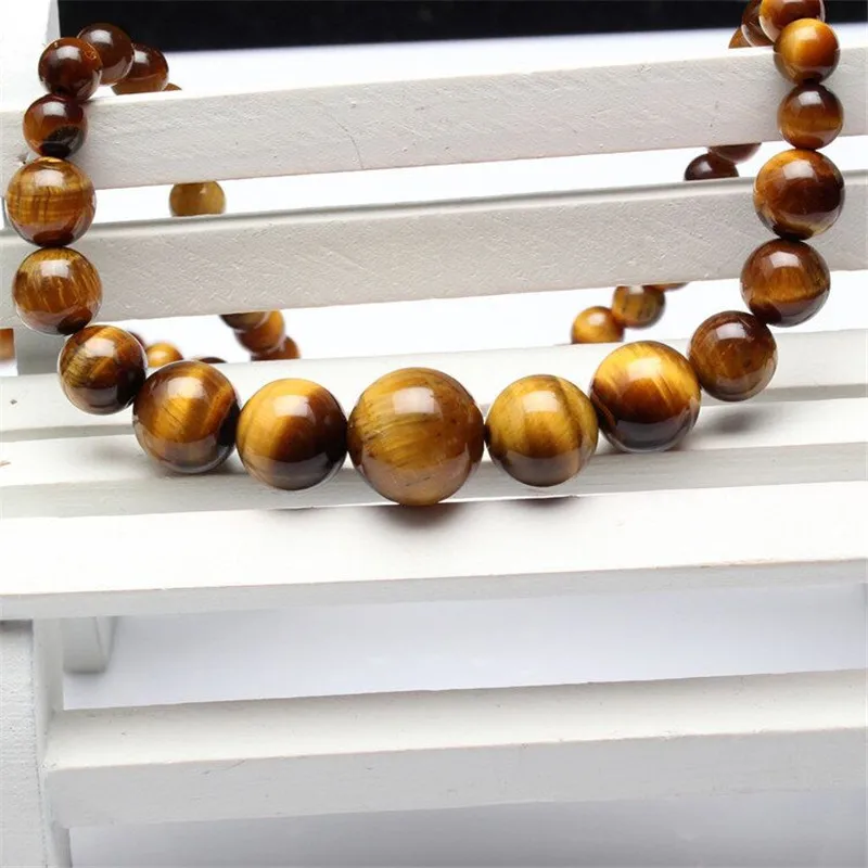 Натуральный 6-14 мм камень тигровый глаз бусы цепочки ожерелье ювелирные изделия