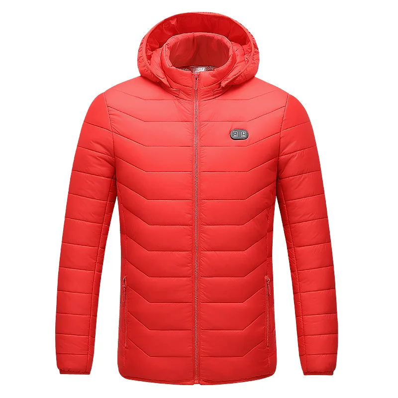 Intelligent vibration massage heating cotton clothes men's Korean slim charging cotton clothes hooded USB electric warm jacket
