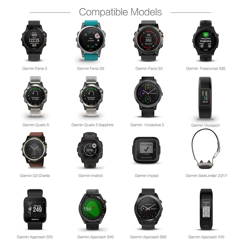 Зарядка через USB кабель для смарт-часов Garmin Vivoactive 4/3 945 245 45 Quatix Fenix 5/5S/5X Plus/6/6S/6X Pro