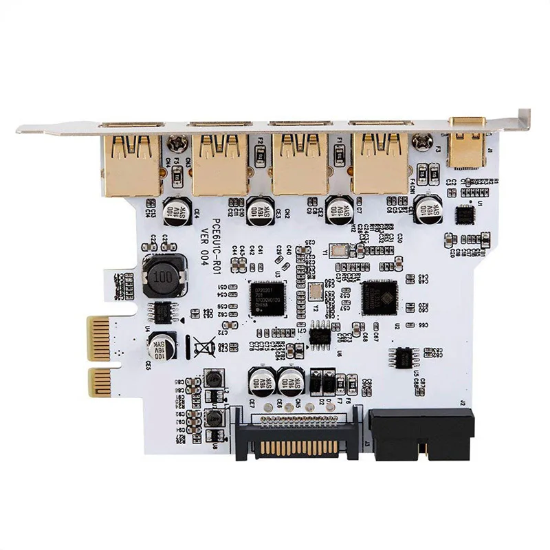 4-портовый USB 3.0 Type-C 19PIN Расширительная карта двухъядерный Позолоченный разъем QJY99