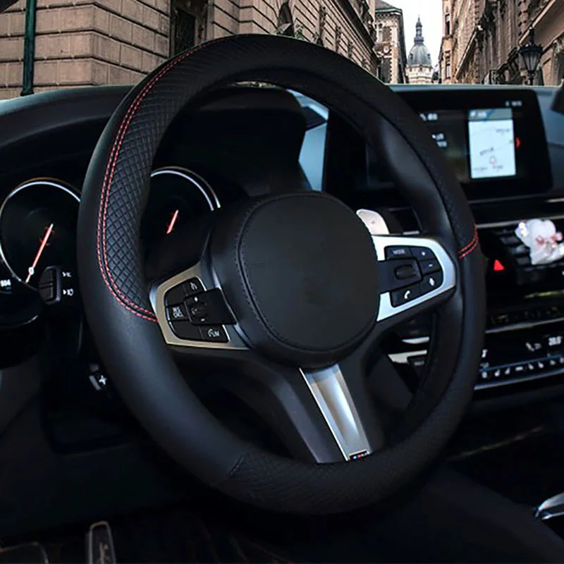Спортивный кожаный чехол рулевого колеса автомобиля для Jaguar Lexus Cadillac Шевроле