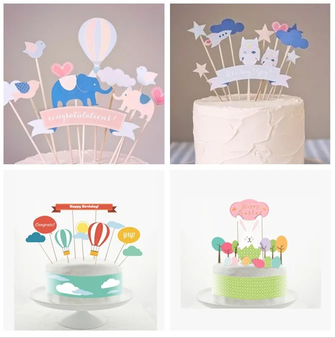 1 Набор розовый Топпер для кексов и тортов девочек мультяшное украшение детского