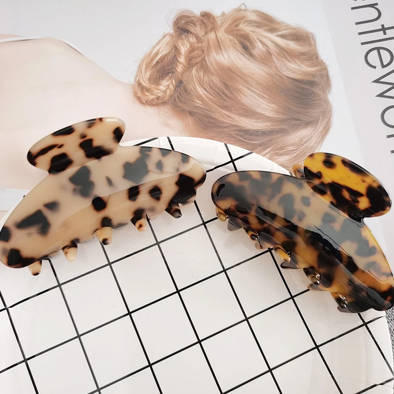 

Hair Clips unruly Fashion Decorative Hair Clip Tortoise shell color Acetate Plate Grab Clip For Women Girls Resin Hairpins Hair