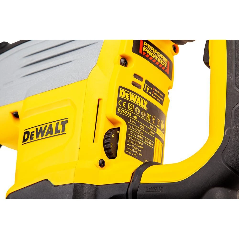 Перфоратор DEWALT D25773K-QS SDS-max 1700Вт 2реж. 22.7Дж Ф55мм 145-290 об./мин кофр 9.9 кг | Инструменты