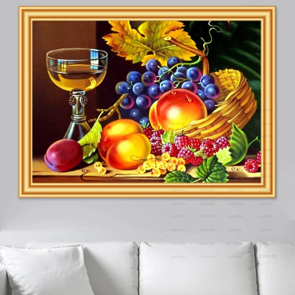 

Diamond Painting Diy 5D Modern Style Acrylic Material Fruits and Vegetables Scene Pattern Living Room Furniture Decorative Art