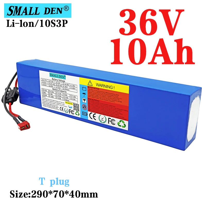 

36V 10Ah 18650 li-ion battery pack 10S3P Same port15A BMS and 30A Fuse device 250-500W High Power Electric bicycle scooter ebike