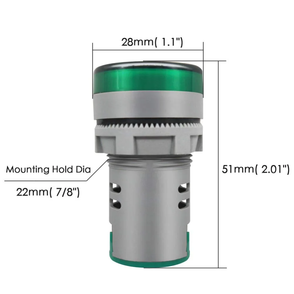 22 мм AD16 AD16-22DSV Тип AC 60-500 В Мини измеритель напряжения светодиодный цифровой дисплей AC вольтметр свет/Пилот лампа 110 В 220 В