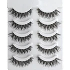 5 пар, натуральные черные накладные ресницы A20, пушистые ресницы для косплея, макияжа, накладные ресницы, искусственная норка, оптовая продажа, красивые ресницы