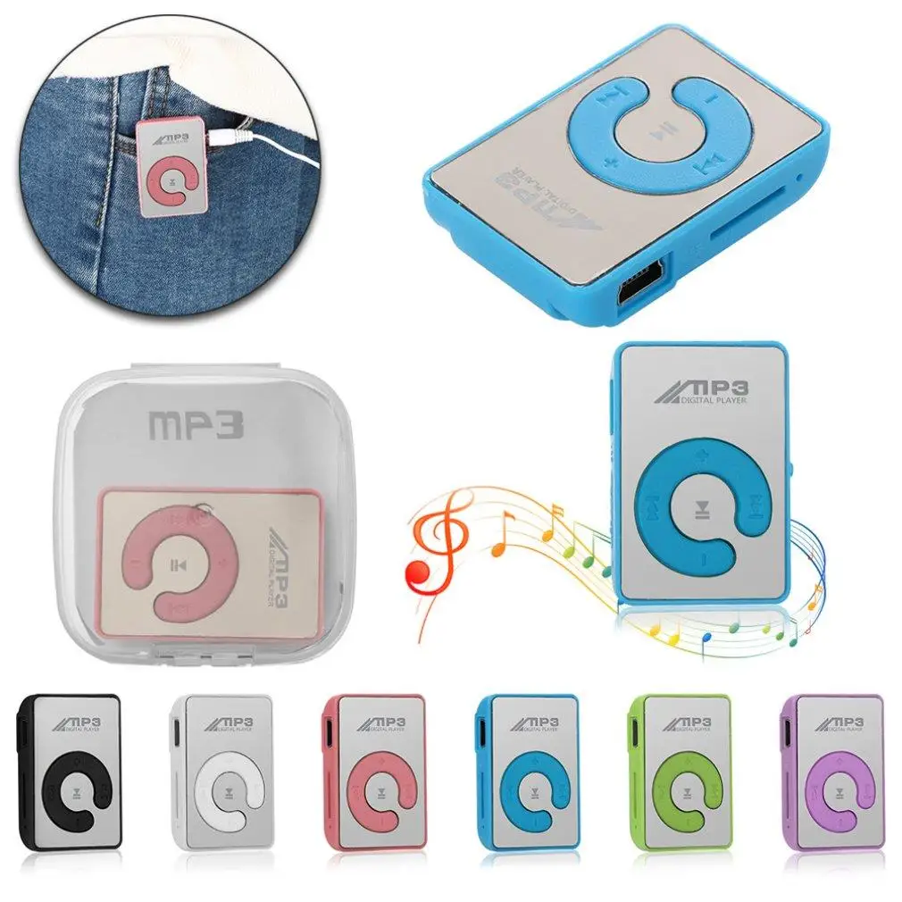 Портативный мини MP3-плеер с зажимом и USB музыкальный медиа-плеер поддержкой карт