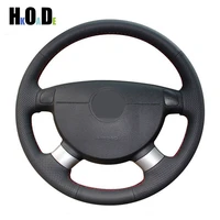 diy black hand stitched genuine leather car steering wheel cover for renault vel satis 2001 2005 trafic 2012 laguna 2001 2007