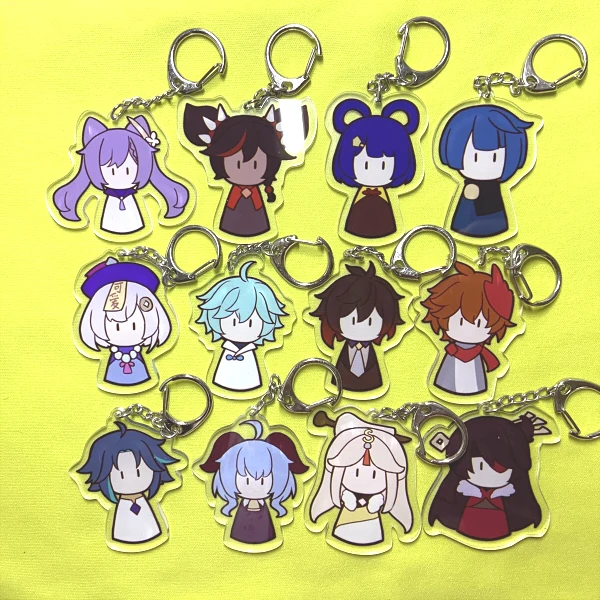 

Anime Genshin Impact Keqing Xin yan Qiqi Chongyun Ganyu Zhongli Cute Keychain Itabag Pendant Keyring Decor Cosplay Xmas Gifts
