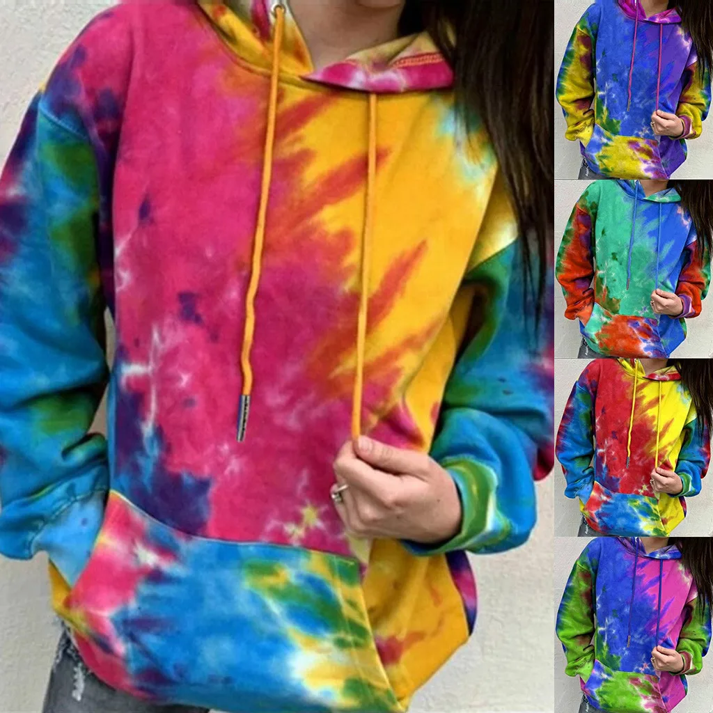 Winter Women Sweatshirt coat Plus Size Tie-Dye Printed Gradient Pullover  Long Sleeve Sweatshirt Top Ladies Blouse high quality - купить по выгодной  цене | AliExpress