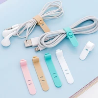 4 pcslot multipurpose desktop phone cable winder earphone clip charger organizer management wire cord fixer silicone holder