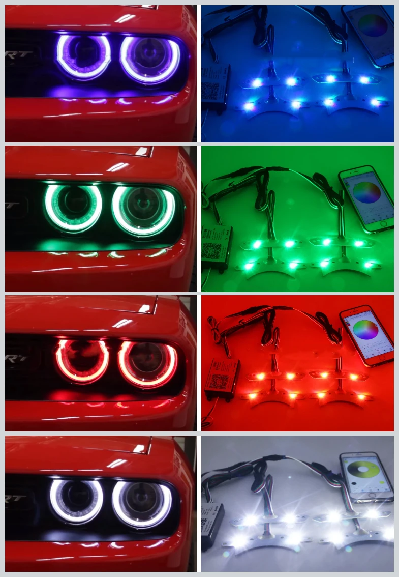 Challenger Цвет переключения RGB+ W DRL замены-Автомобильный светодиодный доска DRL замена лампы для Dodge Challenger