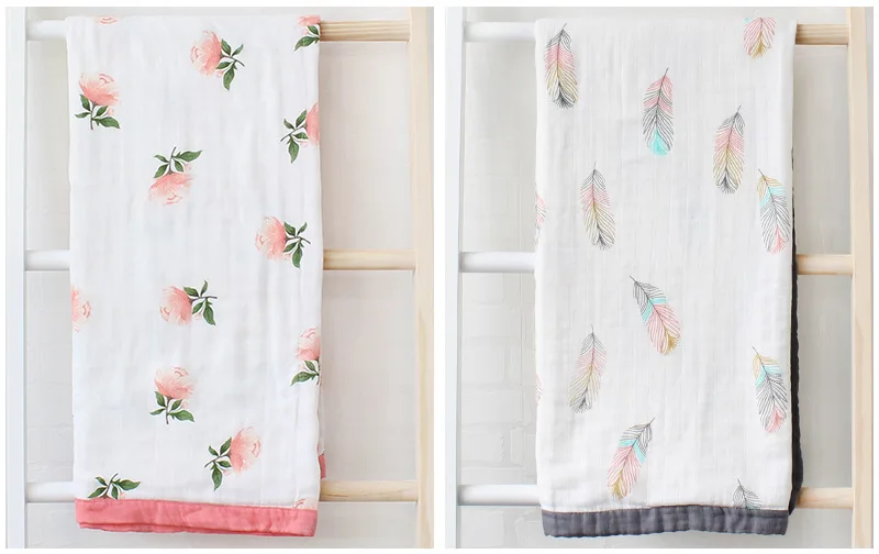 Муслиновое одеяло четыре слоя детское из бамбука супермягкое спальное для