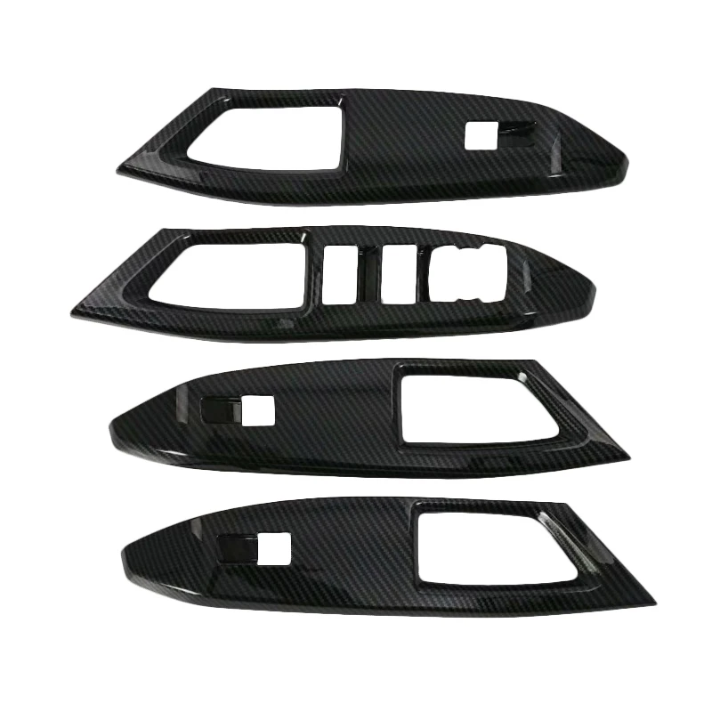 Углеродное волокно стиль салона автомобиля подлокотник окно Лифт кнопка