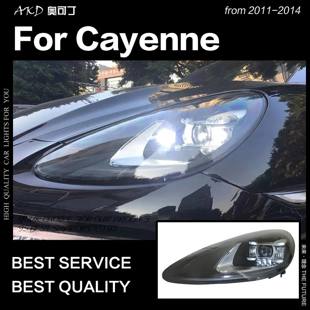 AKD автомобильный Стайлинг для Cayenne фары 2011-2018 светодиодный ные 2015-2018 DRL дальний и