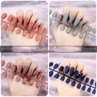 24 шт.компл. полное покрытие, матовые накладные ногти, дизайн ногтей, маникюр, матовые накладные ногти, наращивание, накладные ногти, инструменты