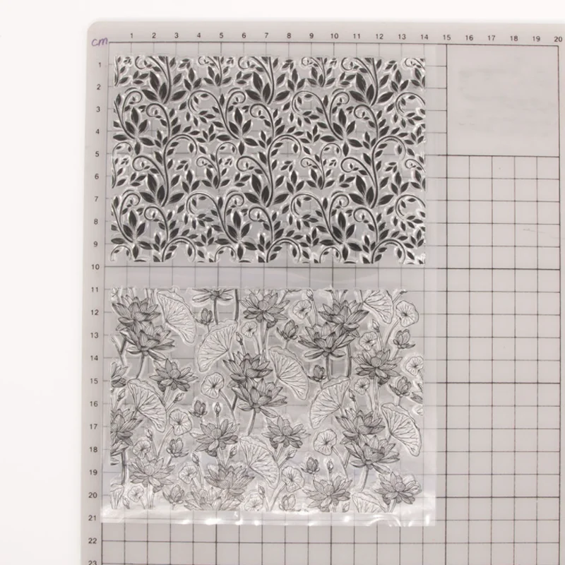 Прозрачный силиконовый штамп с листьями лотоса сделай сам скрапбукинг резиновая