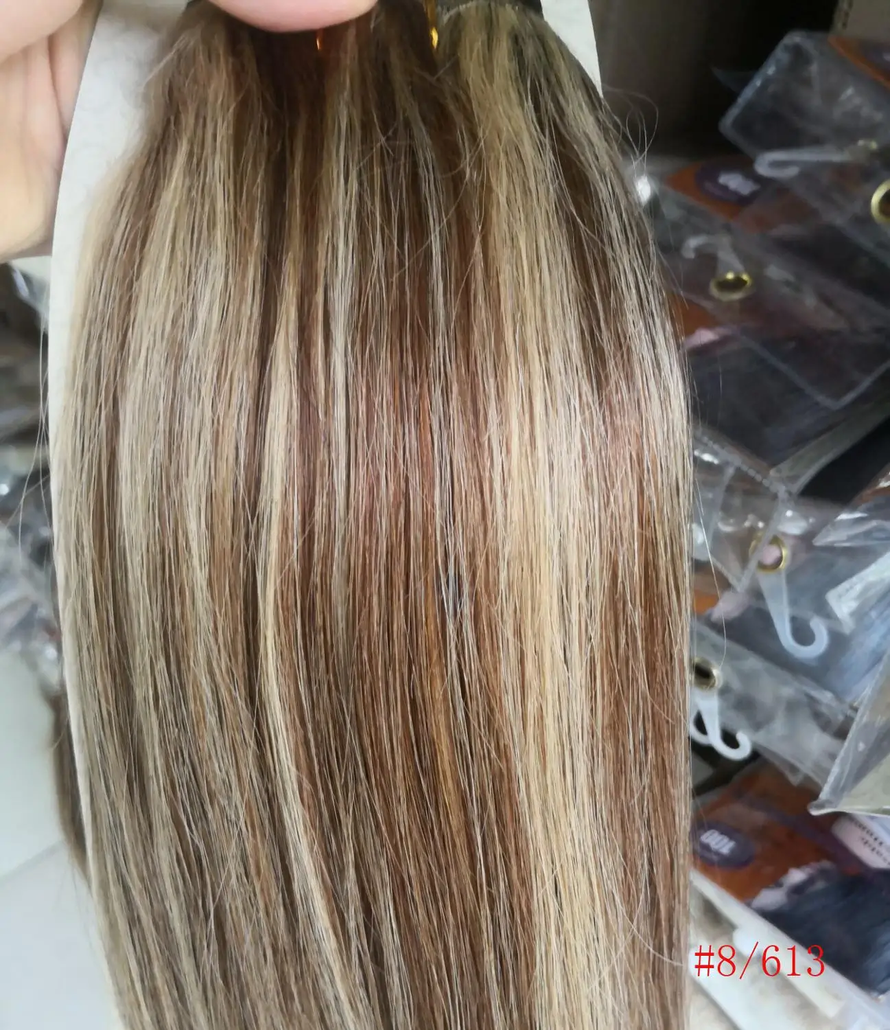 P8/613 Chocala Hair 2"-28" Искусственные волосы одинаковой направленности волос 1 шт. набор 220 г натуральные бразильские прямые волосы шт зажим для наращивания человеческих волос - Цвет: P8/613