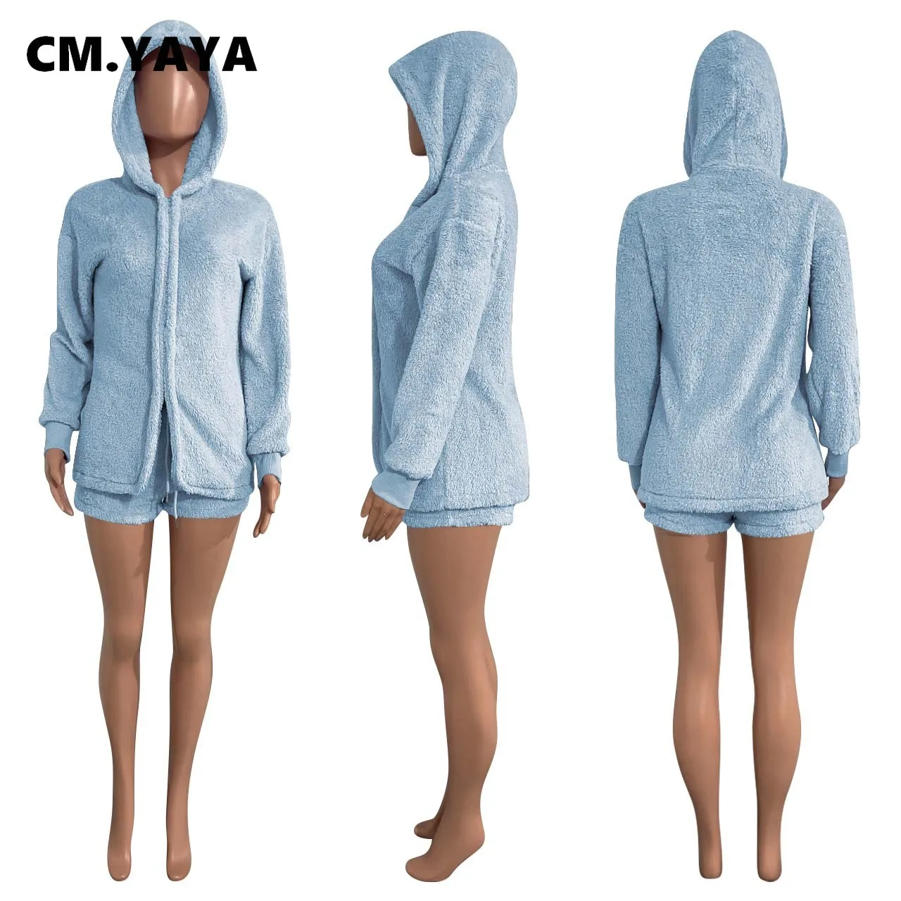 Женский флисовый спортивный костюм CM.YAYA зимний и Весенний из двух предметов