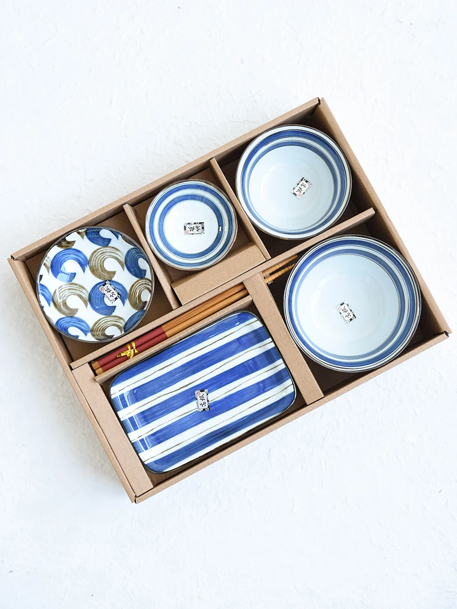 JSWORK керамический обеденный набор в японском стиле тарелки блюдо миска столовые