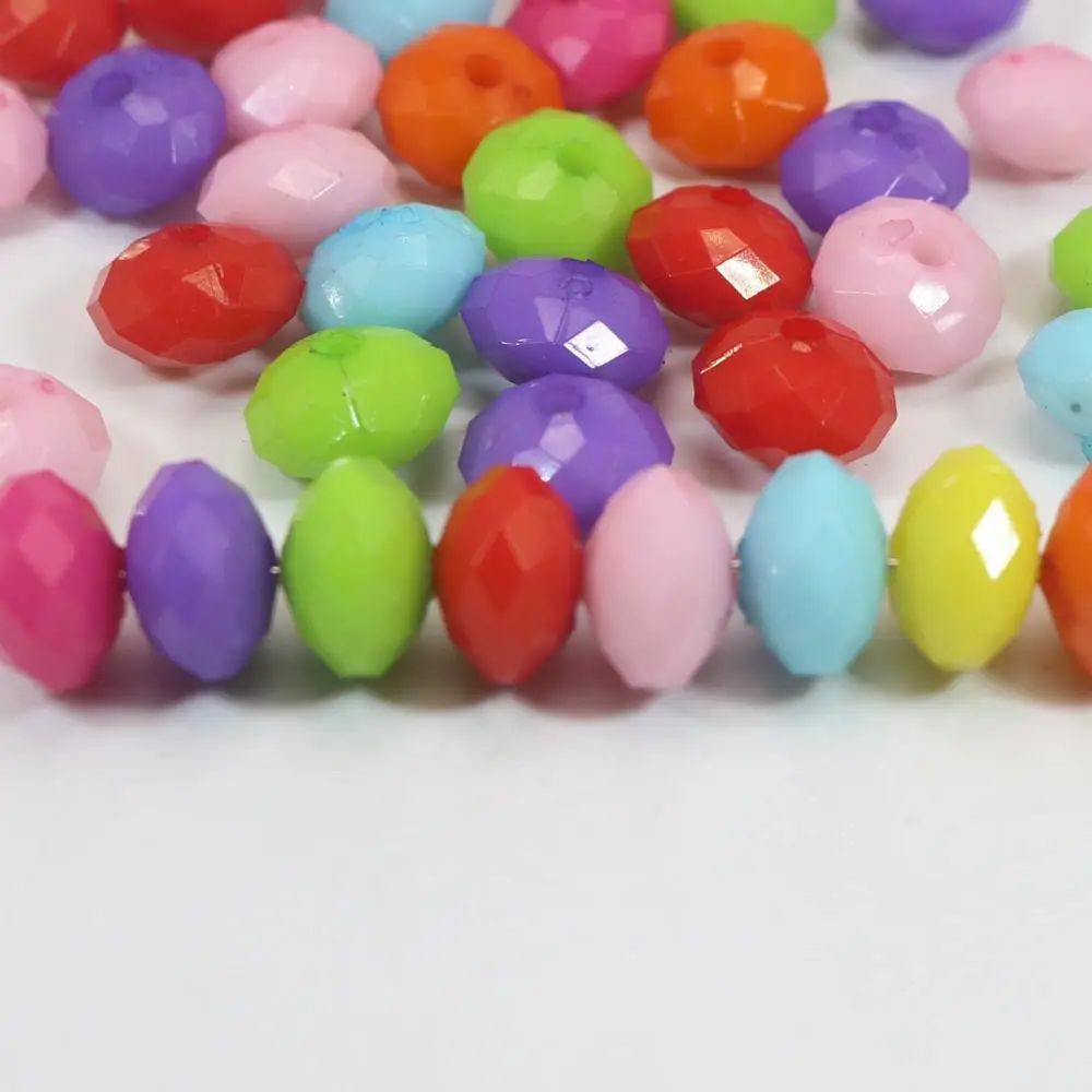 100 смешанных бисерных акриловых бусин Rondelle 8x12 мм | Украшения и аксессуары
