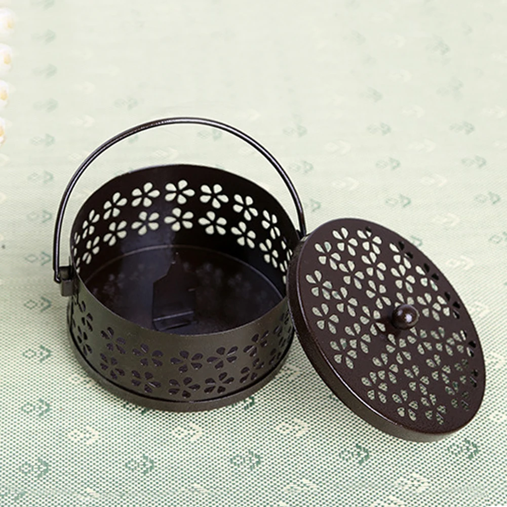 

Case Mosquito Coil Holder Garden Hollowed Classical Metal Durable With Handle Portable Incense Burner Rack Anti Scald Home
