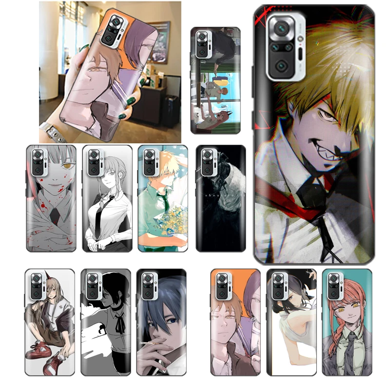 

Anime Chainsaw Man Phone Case For Redmi Note 10 10X 10T Pro 4G 5G Lifeproof Anime Waterproof Telephone Funda Cheap Aesthetic