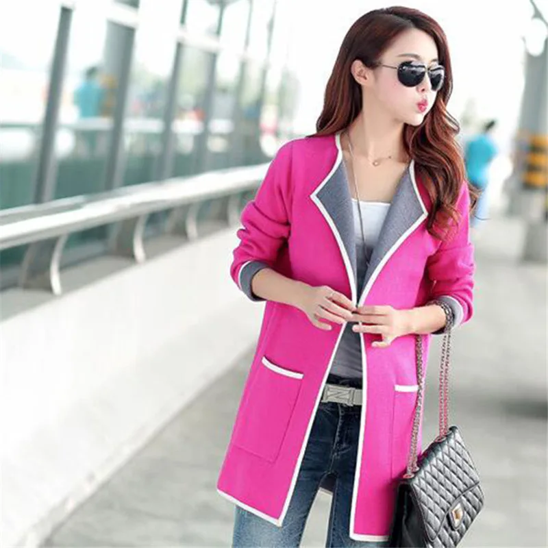 Женский шерстяной свитер A185 длинное повседневное пальто большого размера 4XL на