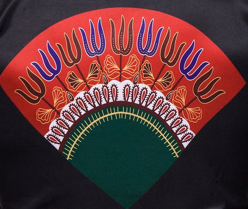 Для взрослых женщин черная африканская Дашики полированная Печать рубашка