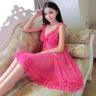 Ночная сорочка женская кружевная без рукавов, пикантная ночная рубашка, кружевная одежда для сна, большие размеры 4XL