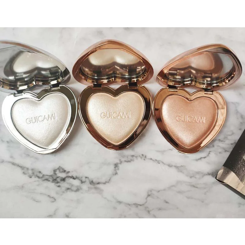 Профессиональный Хайлайтер для лица Пудра в форме сердца бронзатор палитра