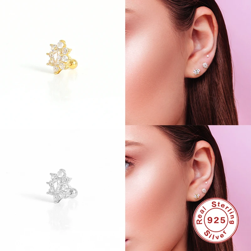 

CANNER 925 Silver Earrings With Light Pink Butterfly Piercing Small Star Stud Earrings 2021 Trend Boucle Oreille Femme kolczyki