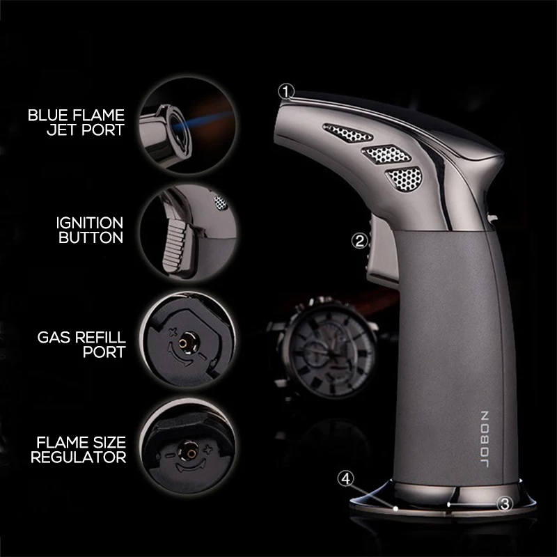 Обеденная настольная газовая зажигалка Jobon ветрозащитная надувная Бутановая