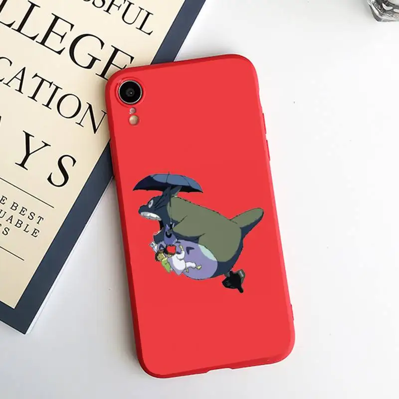 

Totoro Spirited Away Japan anime coque funda cover Phone Case Candy Color for iPhone 6 7 8 11 12 s mini pro X XS XR MAX Plus