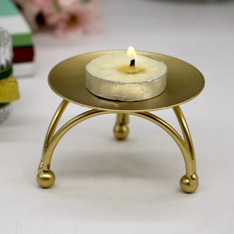 Геометрический круглый железный подсвечник домашнее настольное украшение для