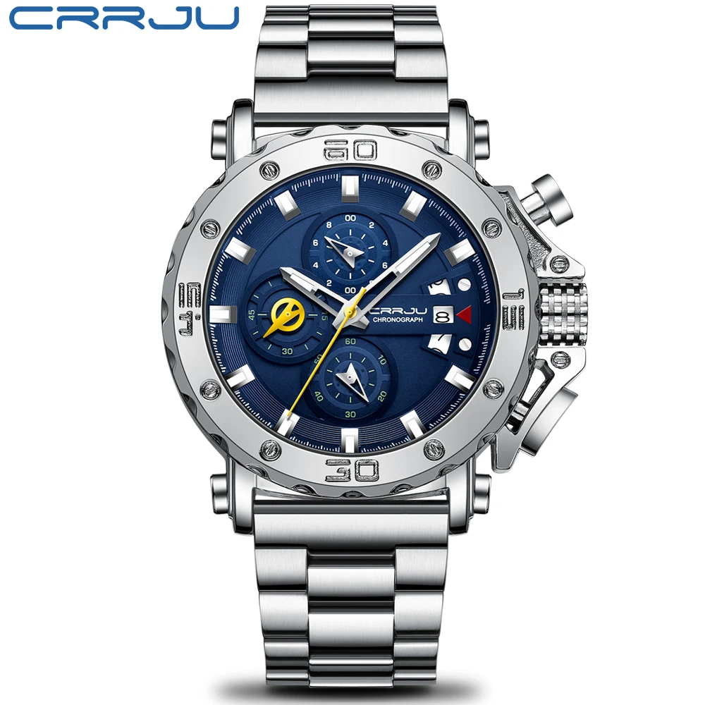 Relogio Masculino CRRJU спортивные мужские часы с хронографом Лидирующий бренд Роскошные