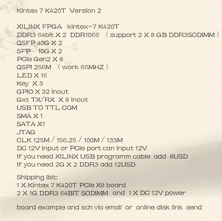 Плата xilinx fpga pcie плата xilinx fpga макетная плата pcie плата Kintex 7 XC7K420T XC7K325T xilinx pcie