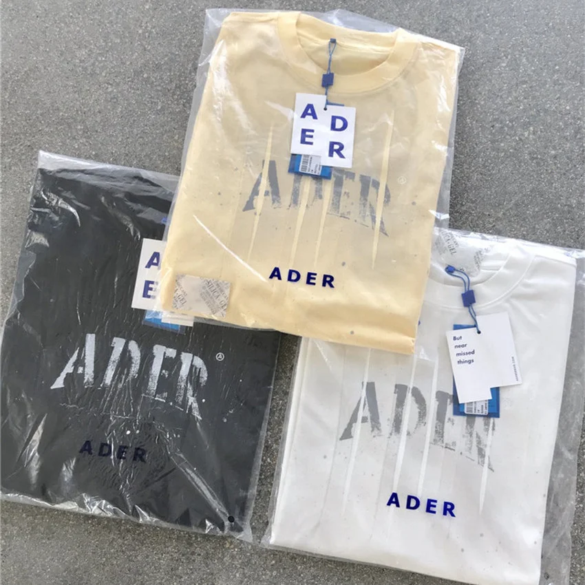 

Футболка с надписью ADER ERROR для мужчин и женщин, Высококачественная футболка с защитой от царапин и брызг чернил, топ с коротким рукавом и над...